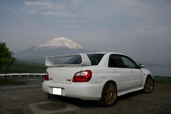 富士とインプ山中湖.JPG